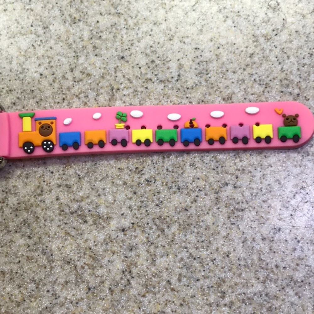 Kids Watch Pink Band with Train on the band. - Picture 3 of 8